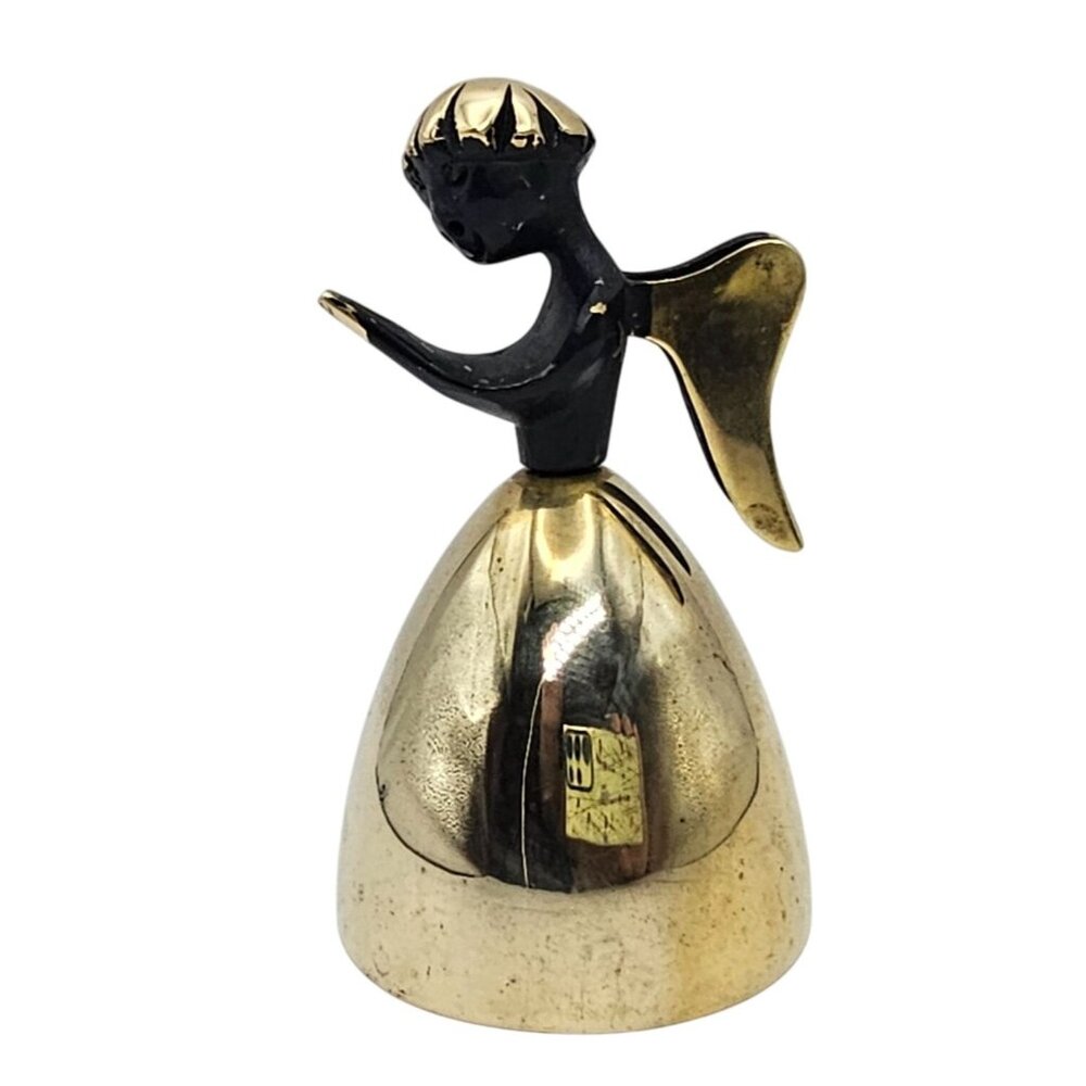 Walter Bosse Style Angel Bell Brass Figurine Taxco MCM Mid-Century